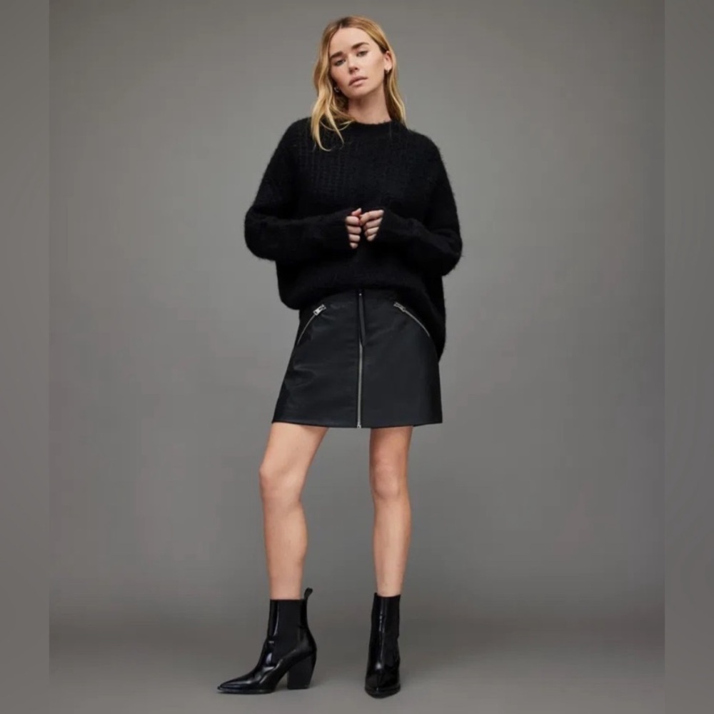 Allsaints black piper faux skirt size 4 - Picture 11 of 12
